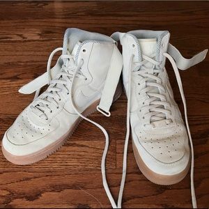 Cream Suede Air Force 1 Mid- Women’s Size 8